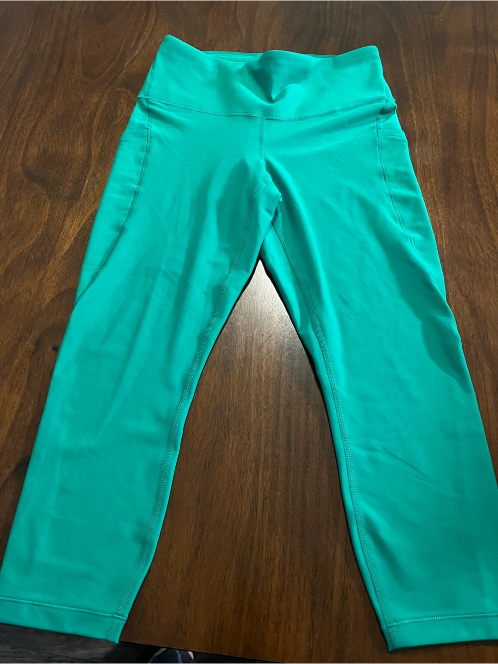 Athleta Interval Stash 7/8 Tight S/P Green Leggings